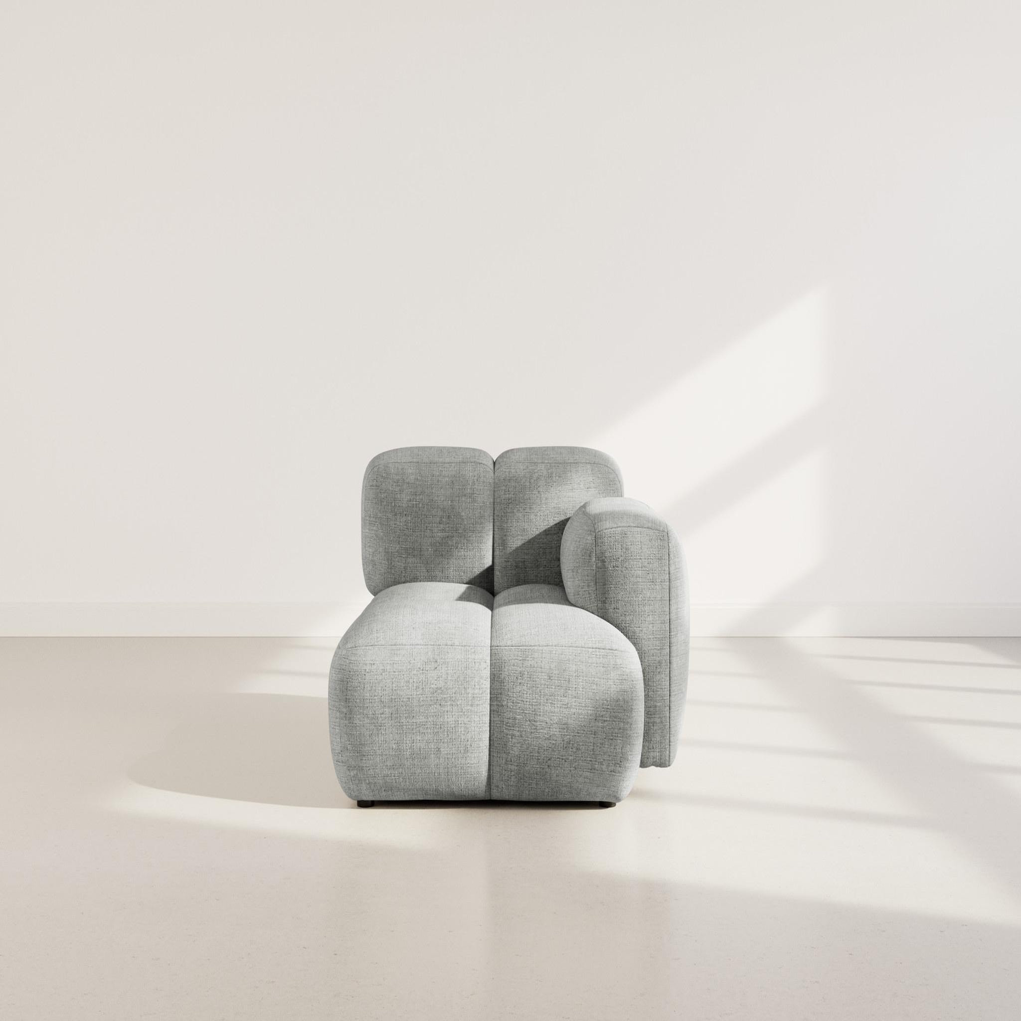 Voir la diapositive 2 : BEST MOBILIER Grace - module d'assise droit en velours texturé