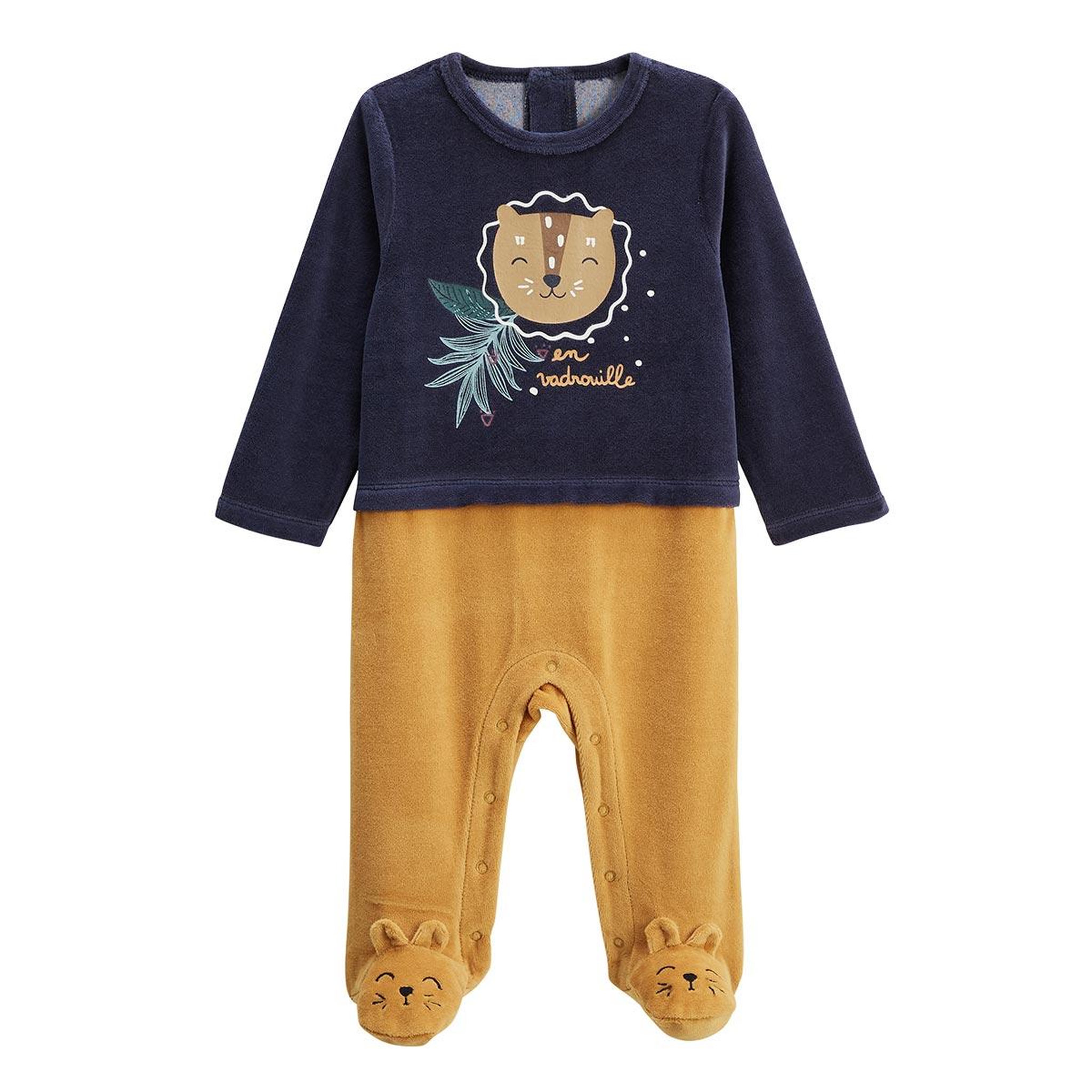 Voir la diapositive 1 : Petit Béguin Pyjama bébé en velours Charly