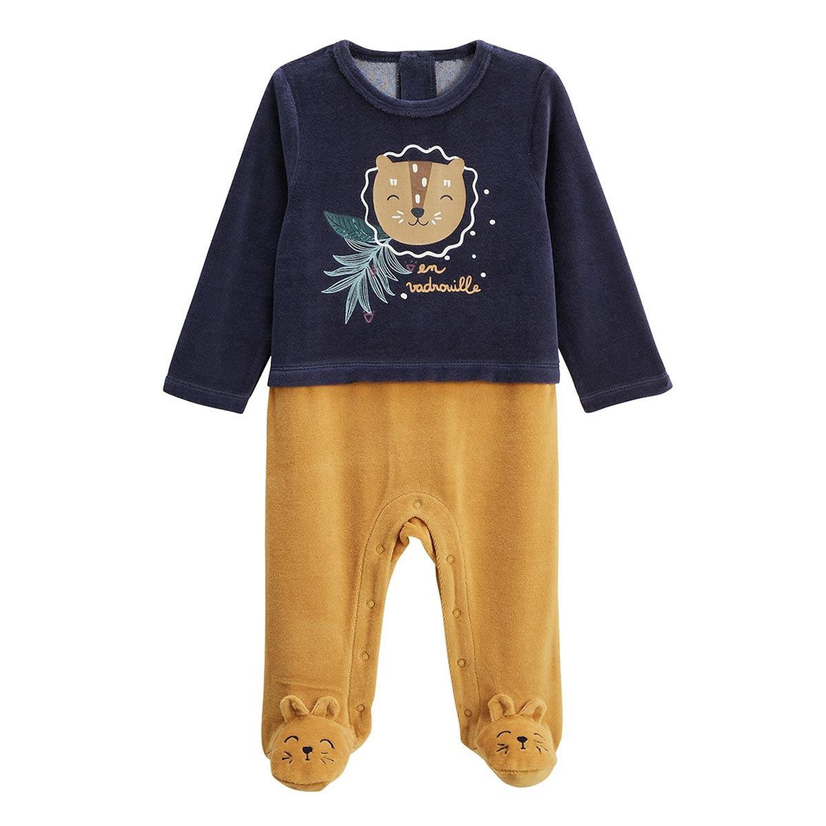 Petit Béguin Pyjama bébé en velours Charly