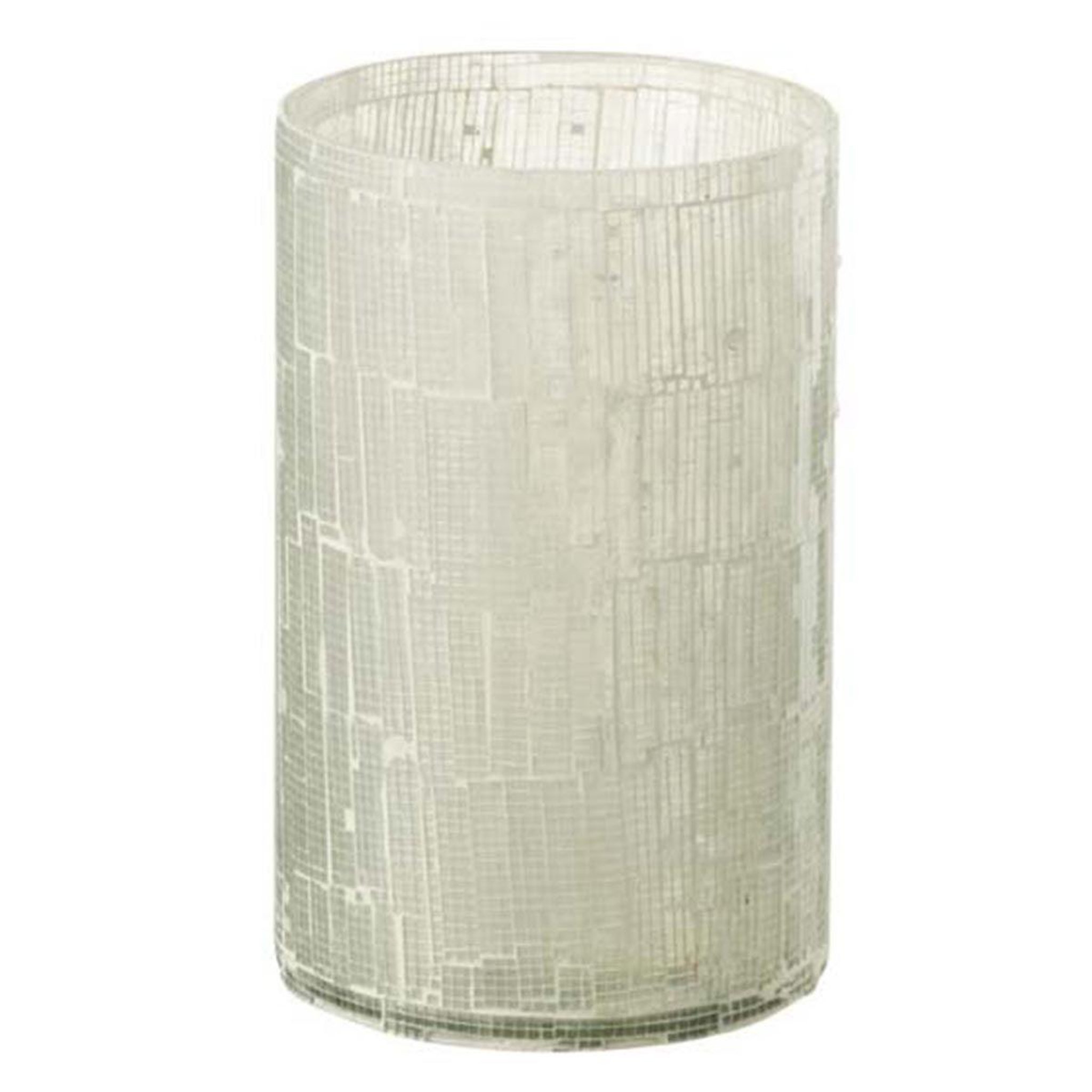 J-LINE Vase design en verre  mosaïque  20cm gris clair
