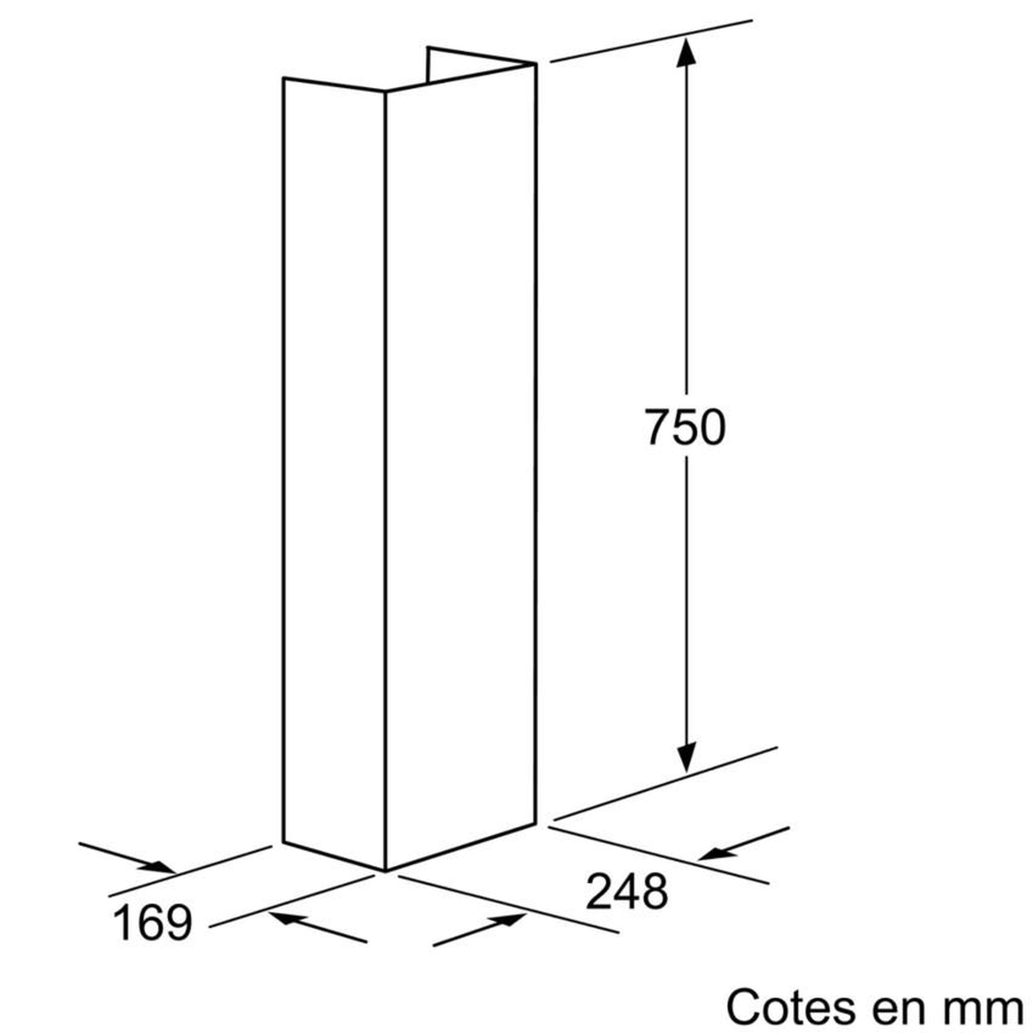 Voir la diapositive 2 : BOSCH Rallonge cheminée de hotte 75cm inox - dhz1234