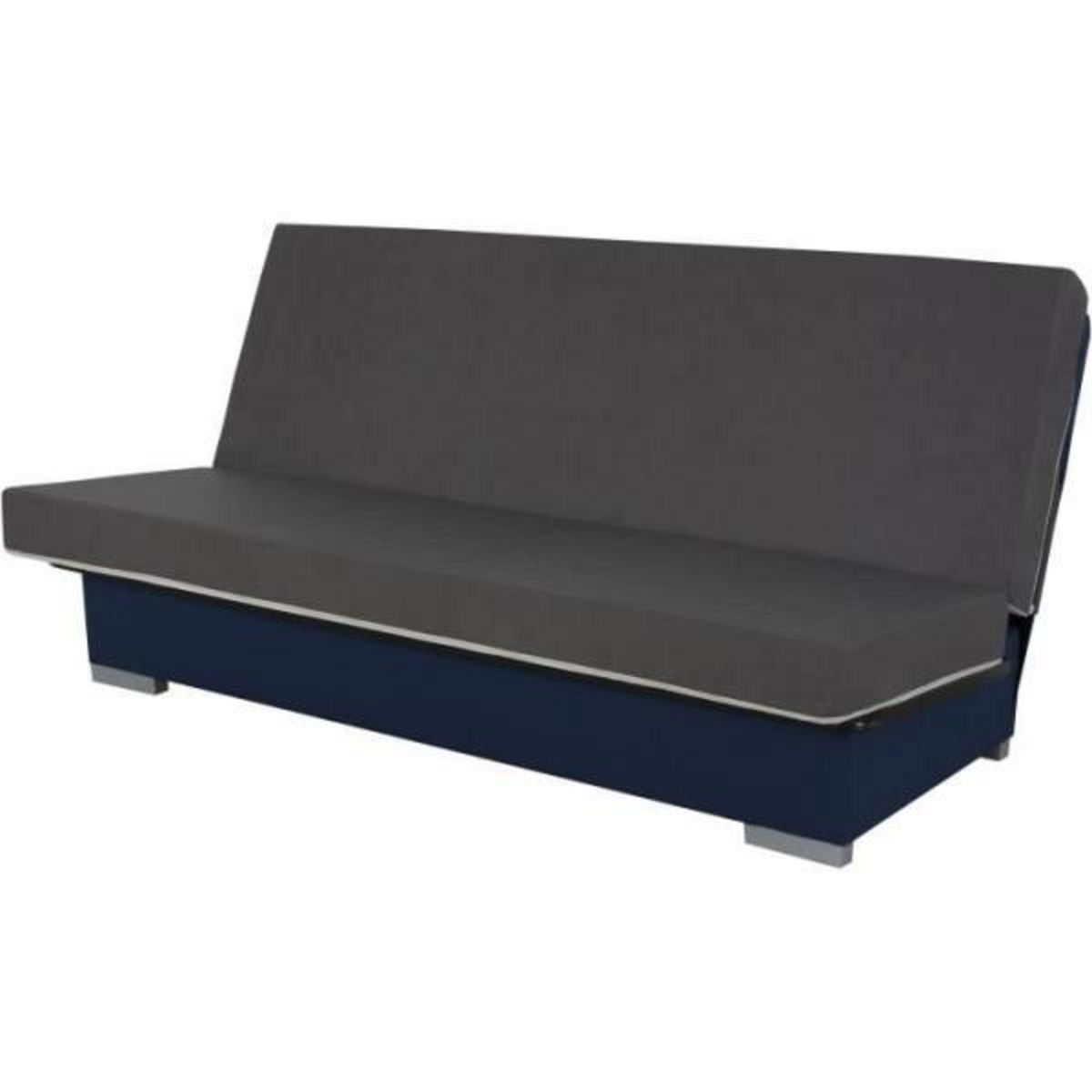 MARKET24 Banquette clic clac 3 places - Bleu - Couchage 120x190 cm