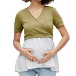 MAMALICIOUS Blouse de grossesse et allaitement  Femme Mamalicious Jennifer. Coloris disponibles : Vert