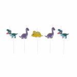 Paris Prix Lot de 5 Bougies d'Anniversaire  Happy Dino  Multicolore