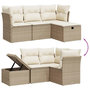 Voir la diapositive 3 : VIDAXL Salon de jardin avec coussins 4 pcs beige resine tressee