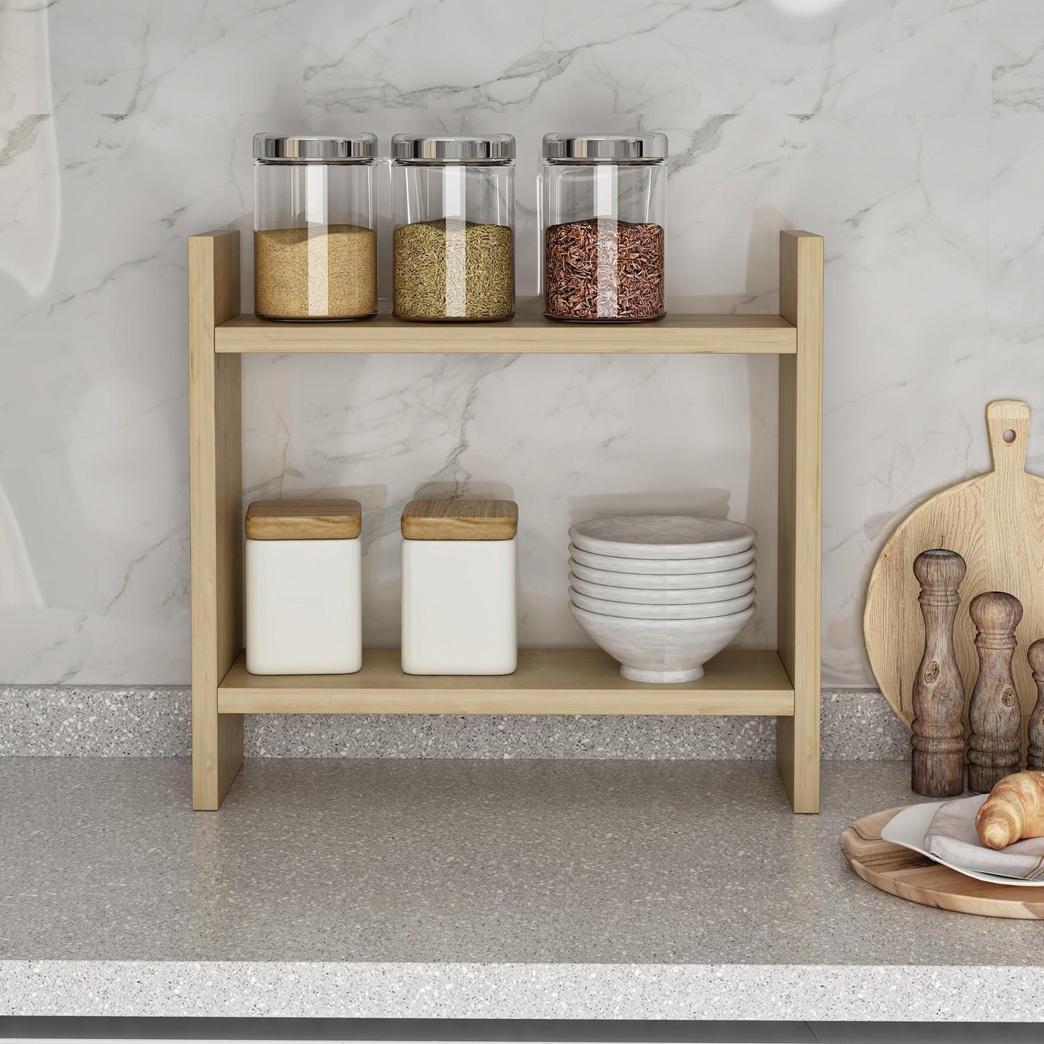 Voir la diapositive 3 : Habitat et Jardin Étagère de cuisine en bois  denver  - 34 x 10 x 30 cm - saphir