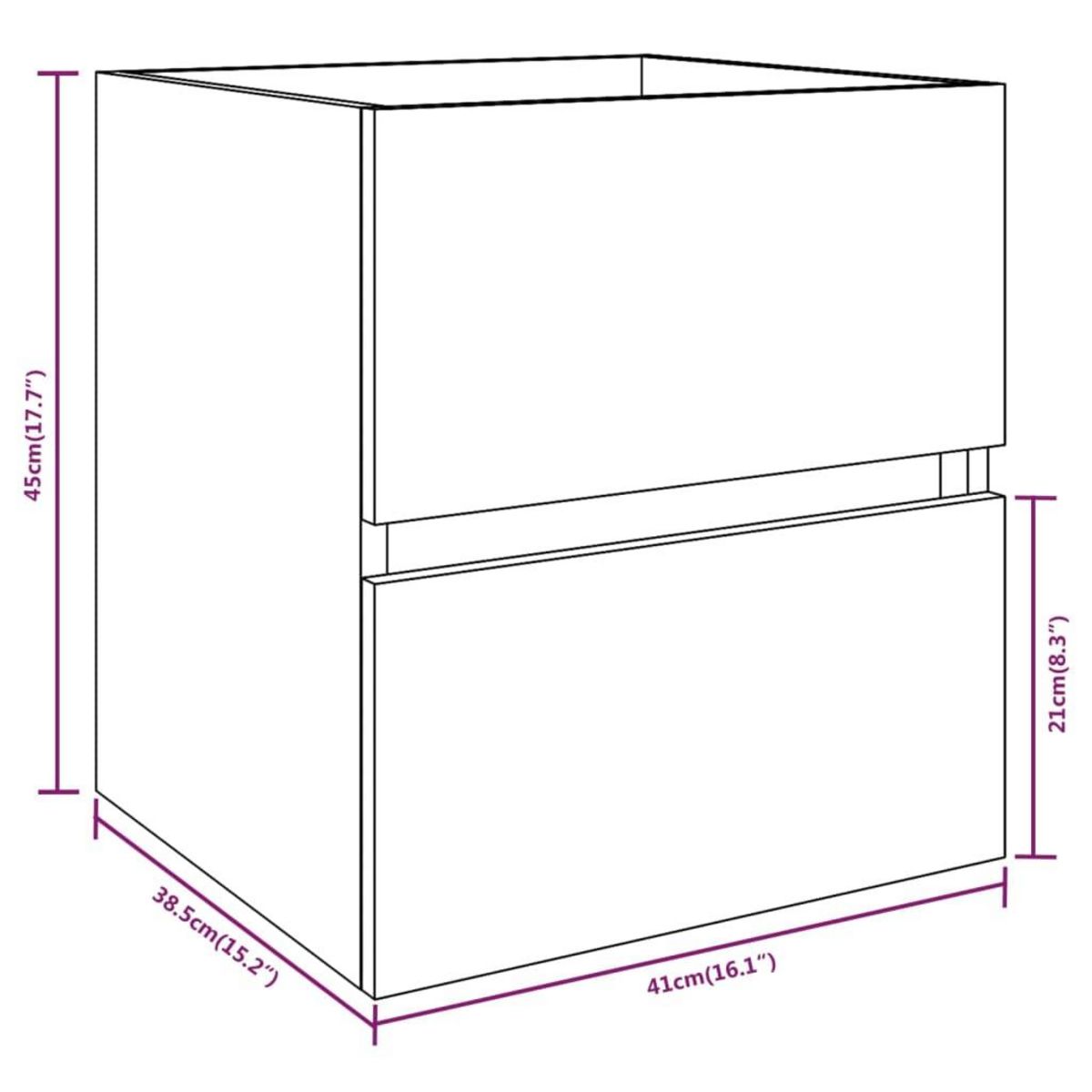 VIDAXL Armoire d'evier Chene fume 41x38,5x45 cm Bois d'ingenierie