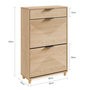 Voir la diapositive 3 : SOBUY Armoire à chaussures avec tiroir Light Oak 60x24x95cm FSR212-N