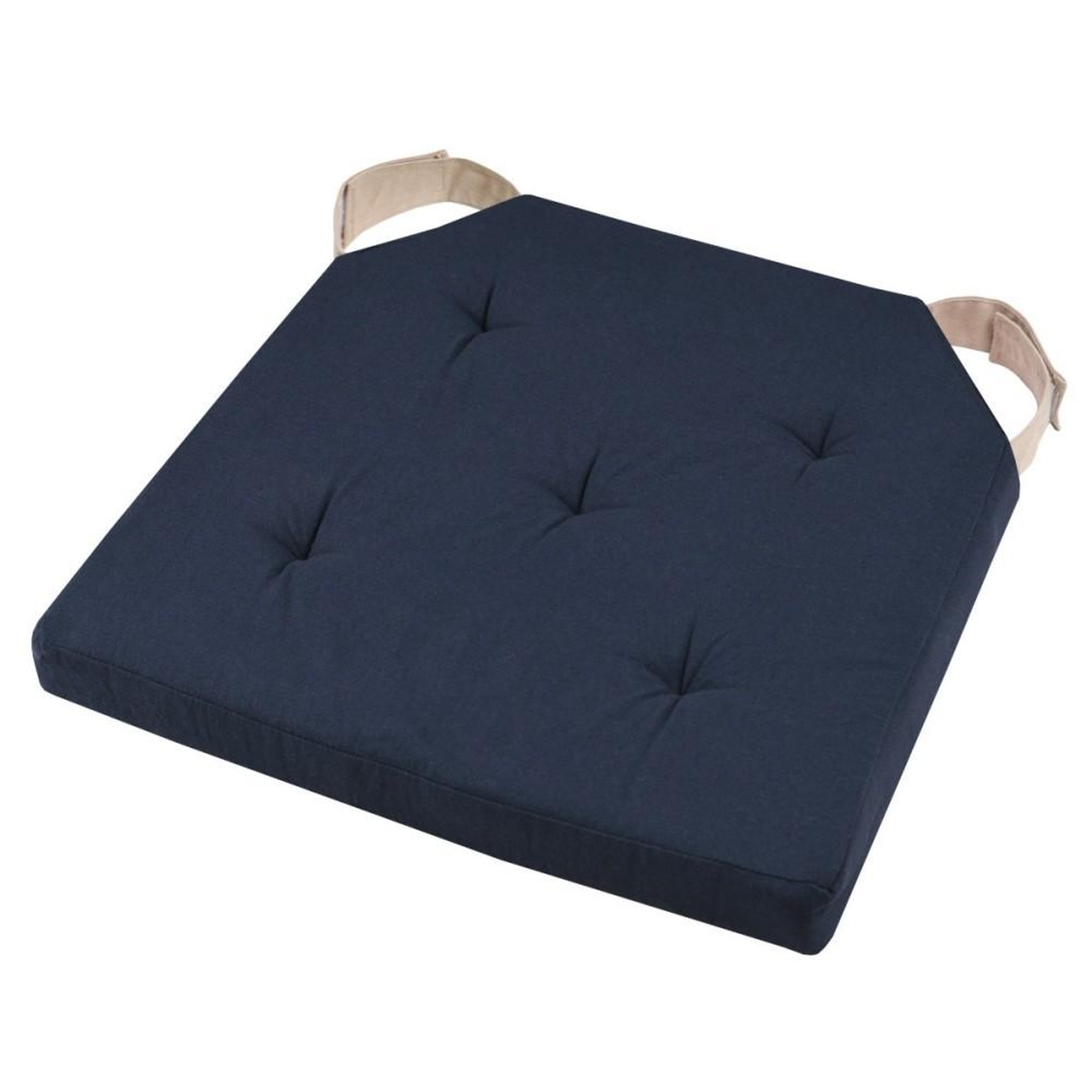 STOF Lot de 4 galettes de chaise Duo velcro 38x38 Marine Lin