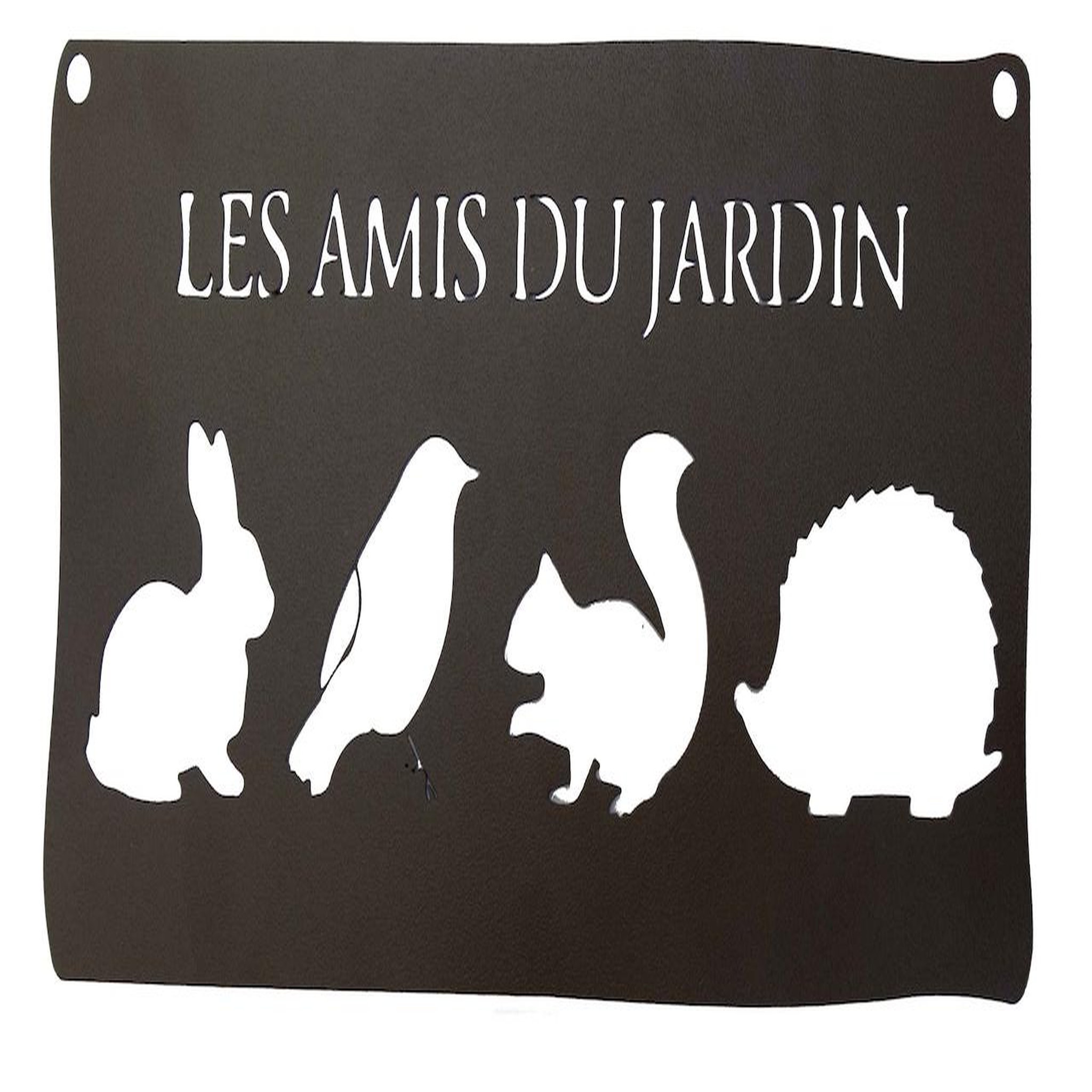 CENTRALE BRICO Pancarte décorative en métal  Les amis du jardin  - 25,5x12,5cm - fer vieilli