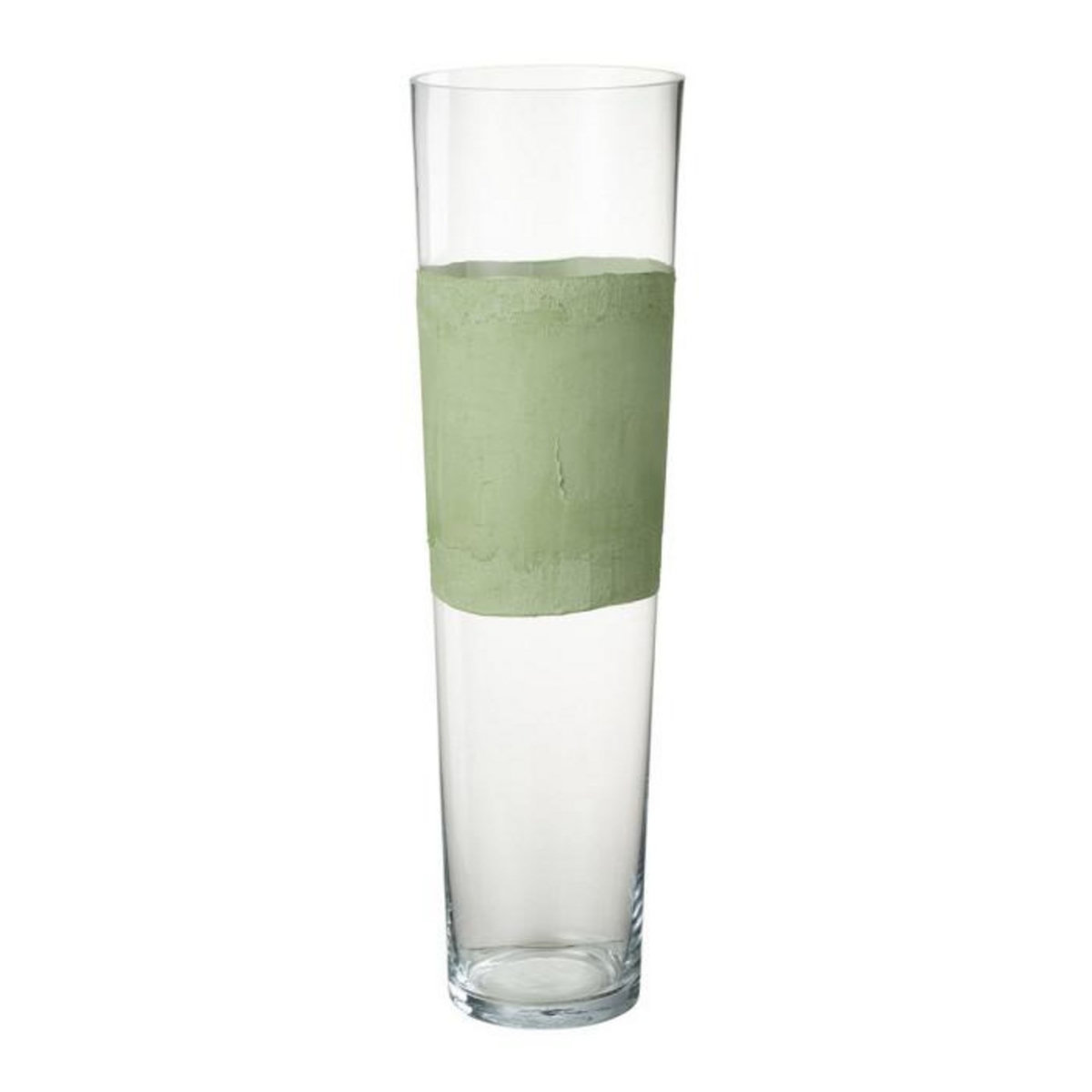 Paris Prix Vase Déco en Verre  Delph  60cm Transparent & Vert