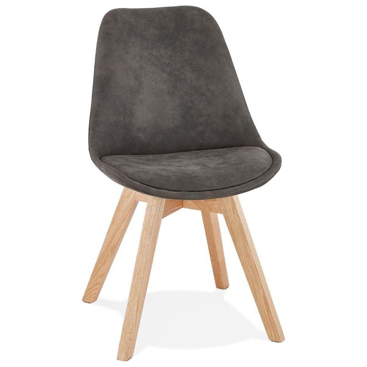 Paris Prix Chaise Design  Mirka  85cm Gris Foncé & Naturel