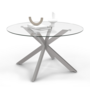 Voir la diapositive 1 : ID MARKET Table basse ronde ALIX pied araignée 70 cm plateau verre pied acier effet chromé