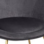 Voir la diapositive 6 : Paris Prix Fauteuil Design Velours  Karl  83cm Gris