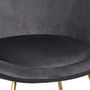 Voir la diapositive 6 : Paris Prix Fauteuil Design Velours  Karl  83cm Gris
