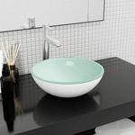 VIDAXL Lavabo Verre trempe 35x12 cm Blanc