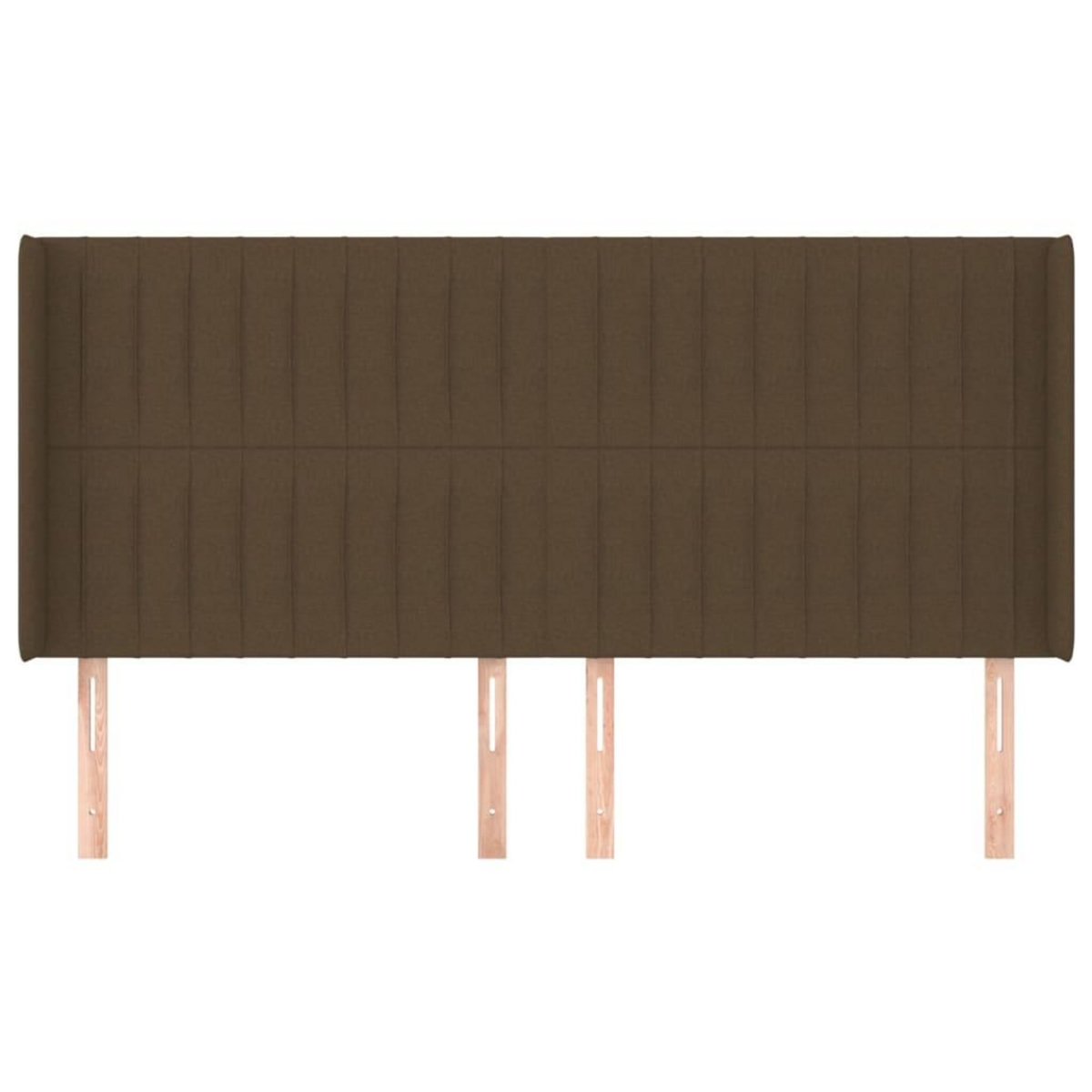 VIDAXL Tete de lit avec oreilles Marron fonce 203x16x118/128 cm Tissu