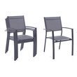 CREADOR Lot de 4 fauteuils de jardin gris anthracite CLARA