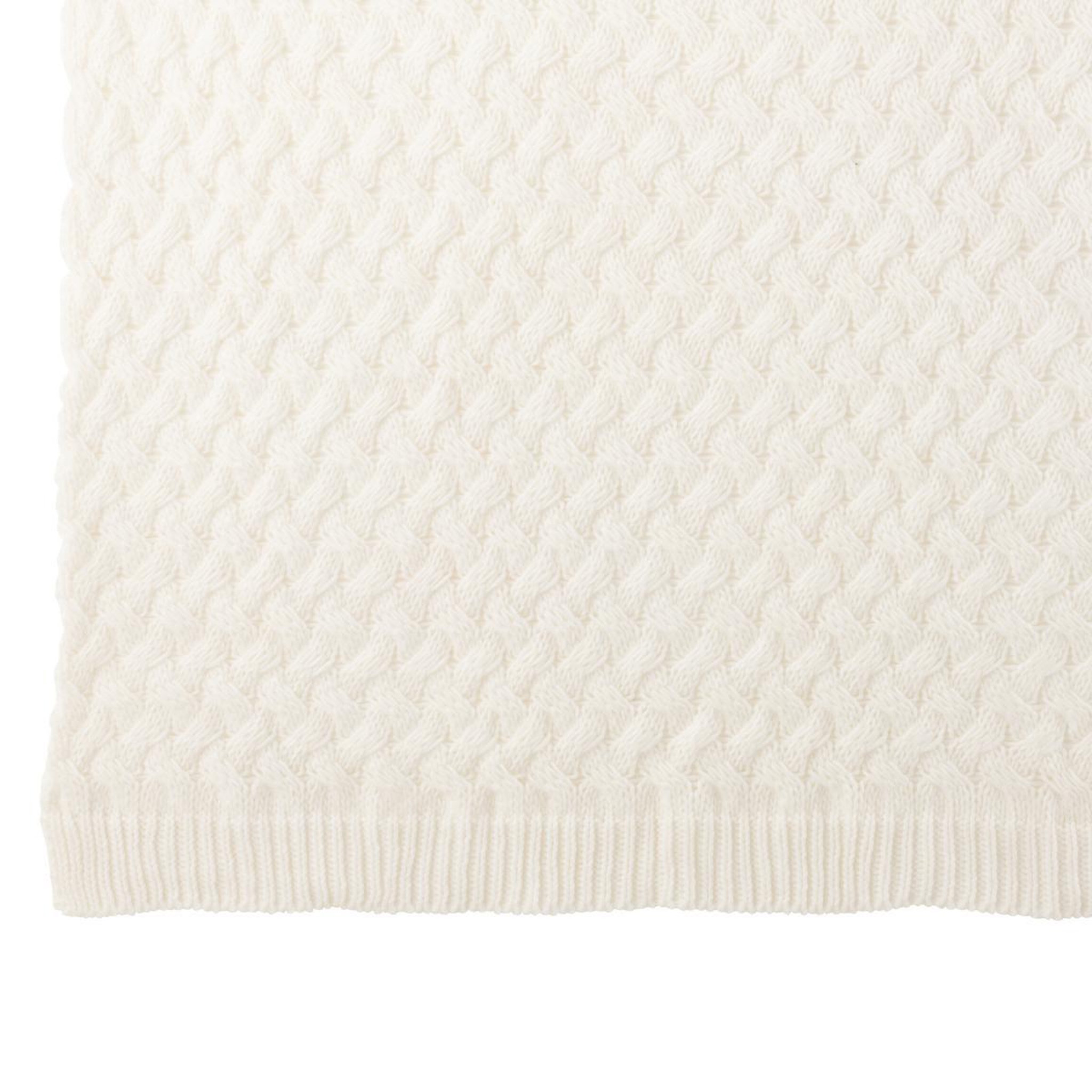 Voir la diapositive 2 : J-LINE Plaid uni  tricoté  130x180cm blanc