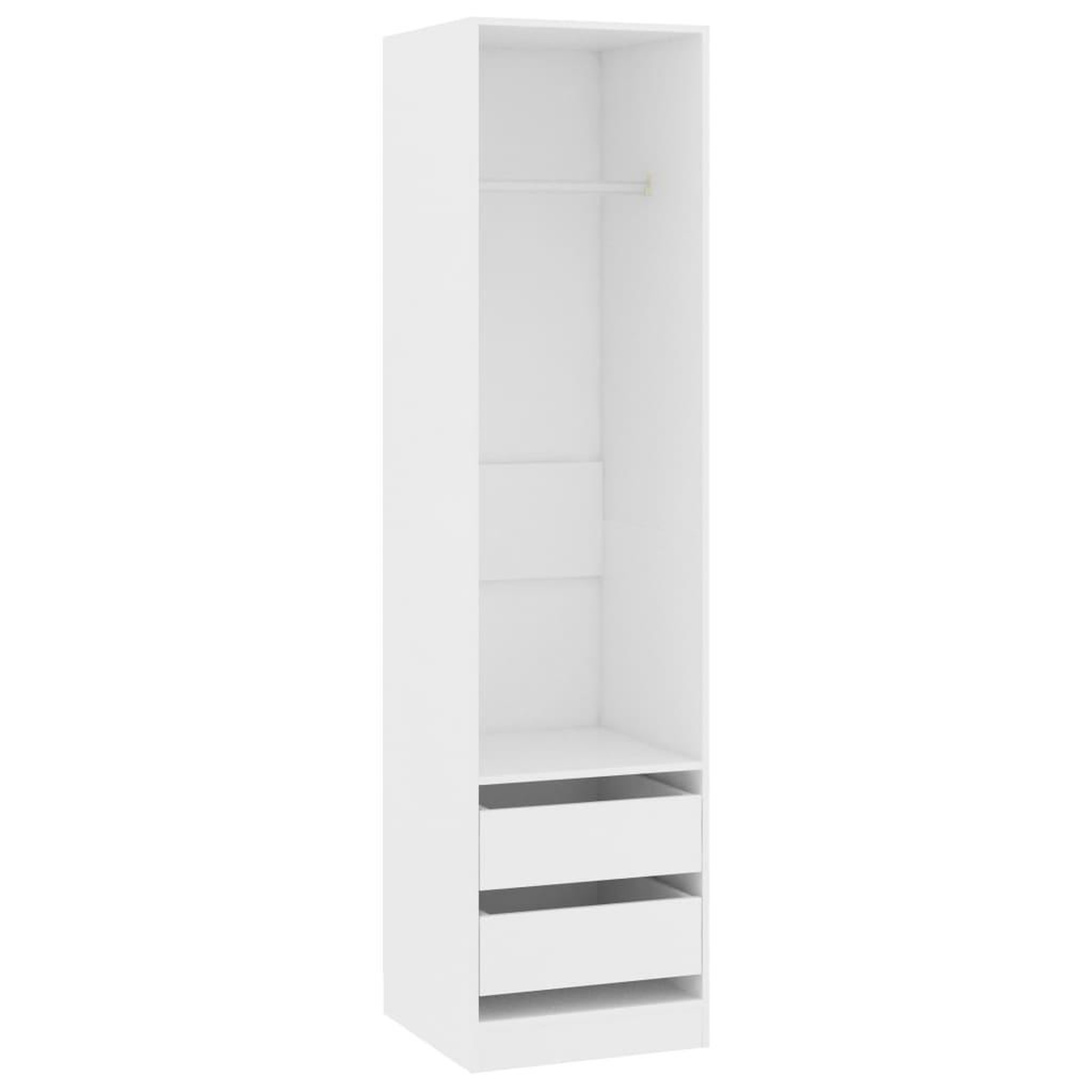 Voir la diapositive 2 : VIDAXL Garde-robe avec tiroirs Blanc 50x50x200 cm Bois d'ingenierie