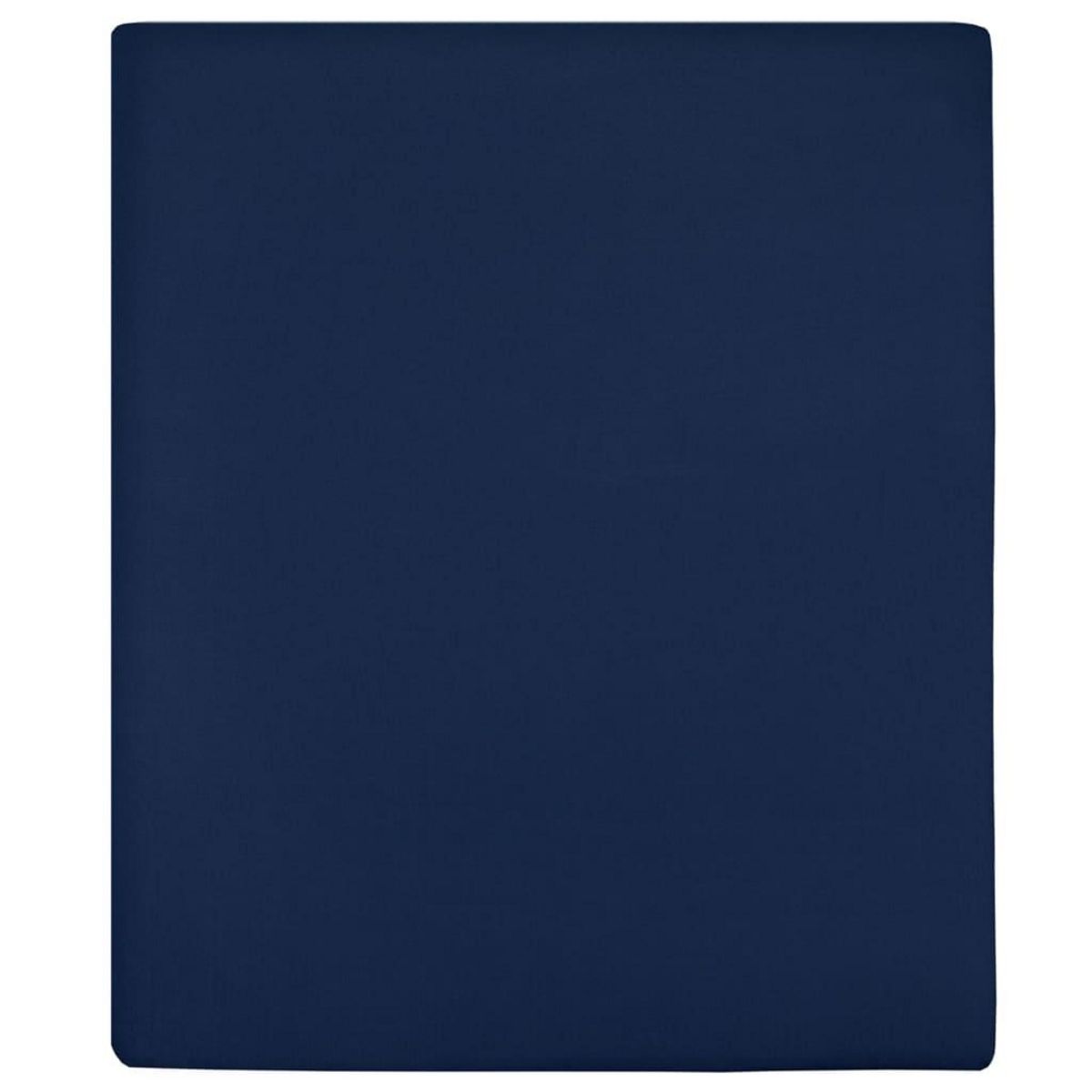 VIDAXL Draps-housses Jersey 2 pcs Bleu marine 100x200 cm Coton