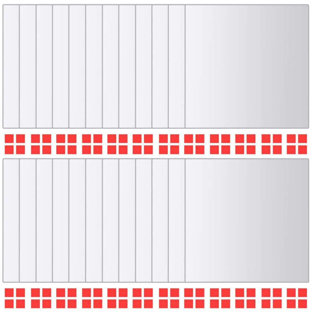 VIDAXL Carreau de miroir 24 pcs Carre Verre
