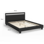 Voir la diapositive 6 : ID MARKET Lit double NEO avec tête de lit LED intégrées et sommier 140 x 190 cm PVC noir