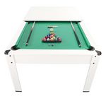 PLAY4FUN Billard Américain HARMONY 6Ft - 206,5 x 116,5 x 80 cm avec accessoires et plateau dînatoire - Couleur Ivoire. Coloris disponibles : Rouge, Gris, Vert, Bleu