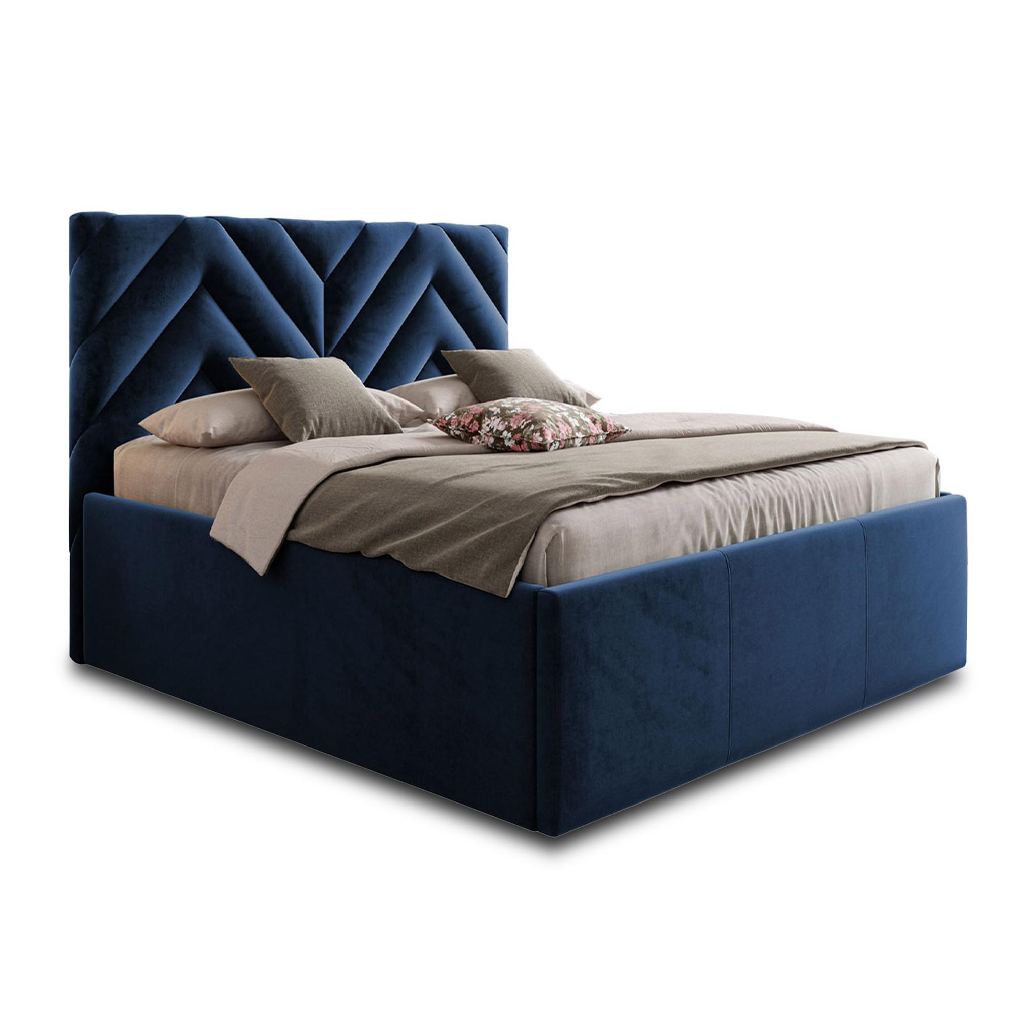 Voir la diapositive 3 : BEST MOBILIER Santiago - lit coffre - 160x200 - sommier inclus - en velours