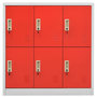 Voir la diapositive 2 : VIDAXL Armoire a casiers Gris clair et rouge 90x45x92,5 cm Acier