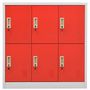 Voir la diapositive 2 : VIDAXL Armoire a casiers Gris clair et rouge 90x45x92,5 cm Acier