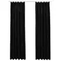 VIDAXL Rideaux occultants avec crochets 2 pcs Velours Noir 140x225 cm