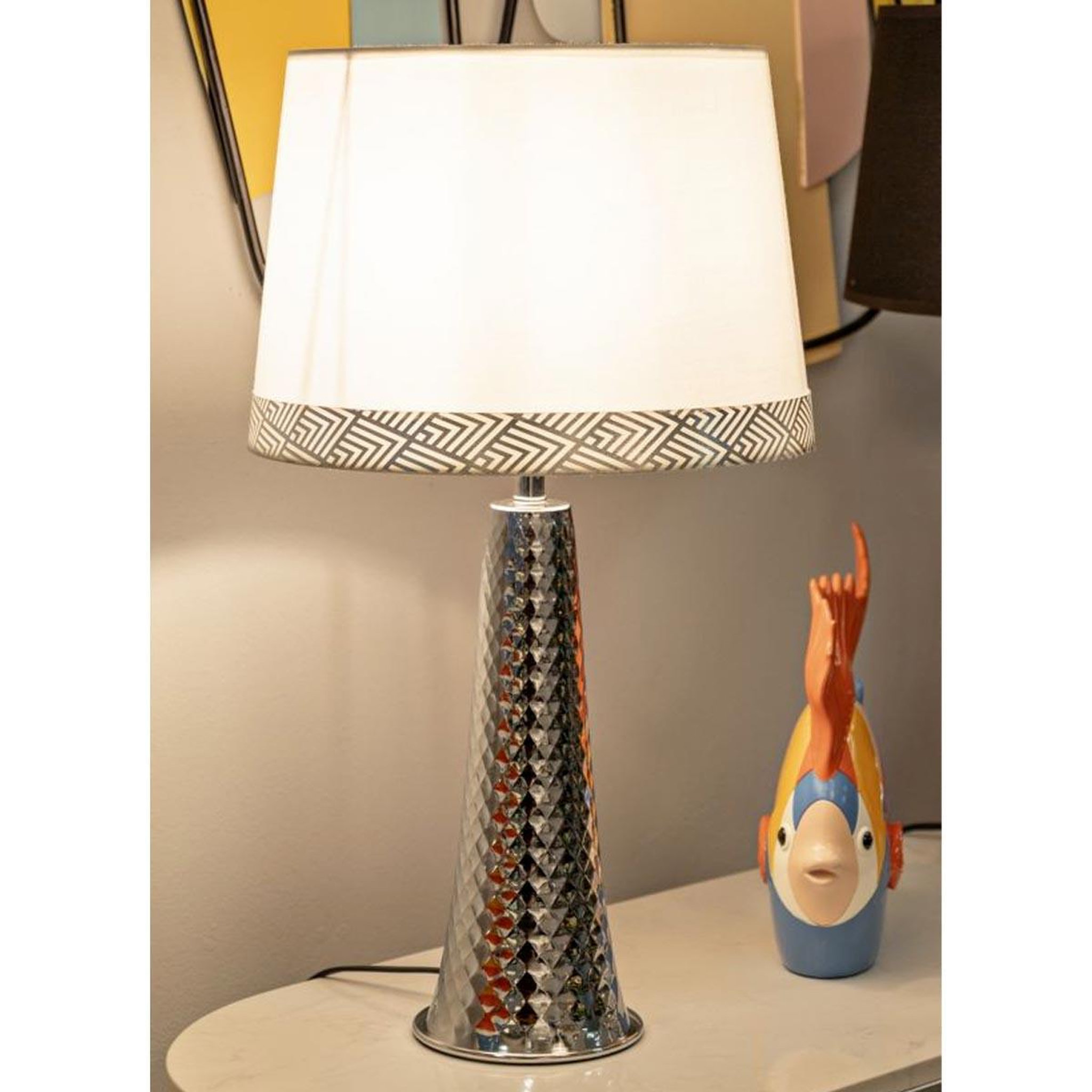 Voir la diapositive 6 : Paris Prix Lampe à poser design  tower  54cm argent