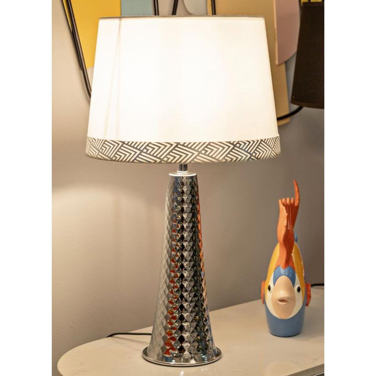 Paris Prix Lampe à Poser Design  Tower  54cm Argent