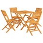 Voir la diapositive 2 : VIDAXL Ensemble a manger de jardin 5 pcs Bois de teck massif