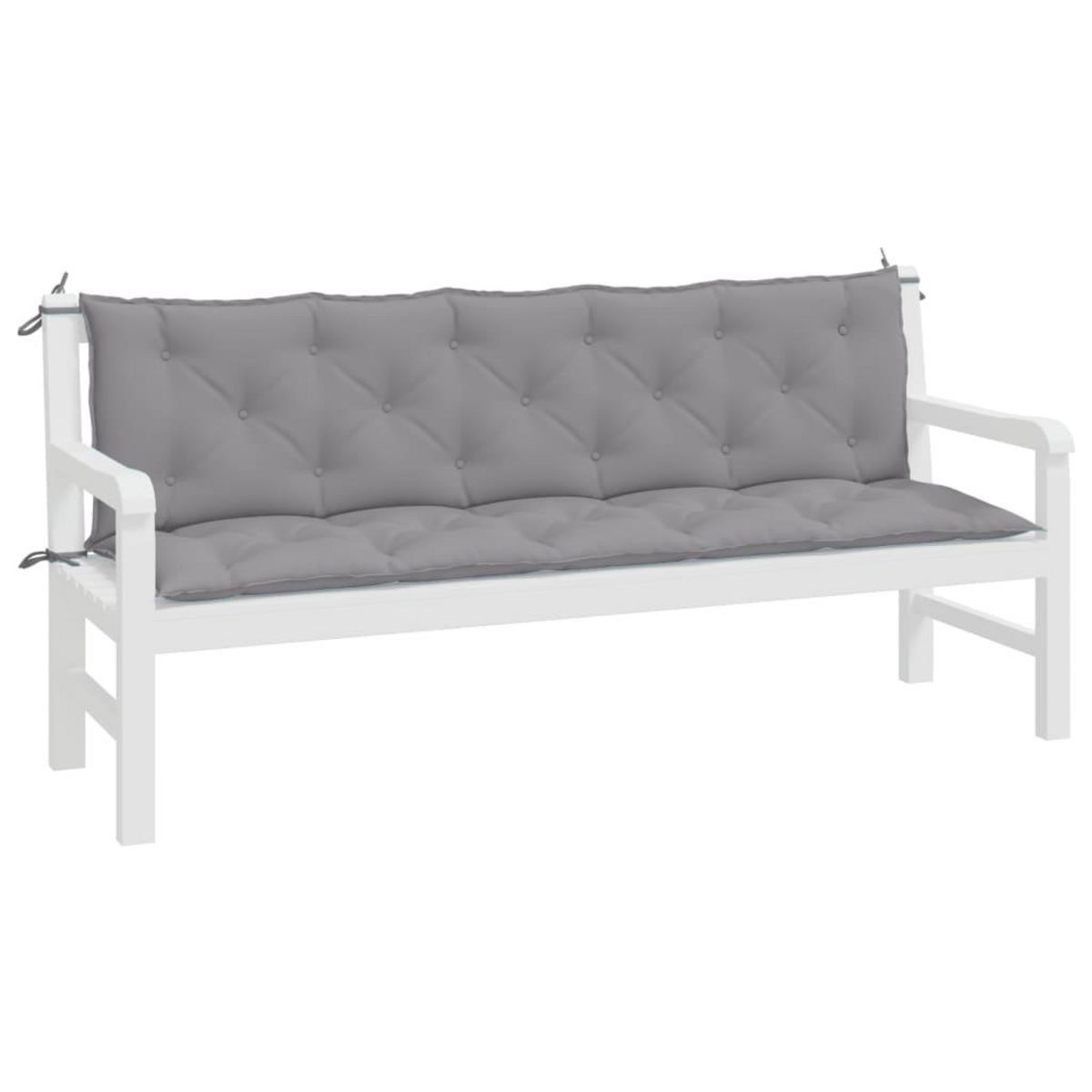 VIDAXL Coussins de banc jardin lot de 2 gris 180x50x7 cm tissu Oxford