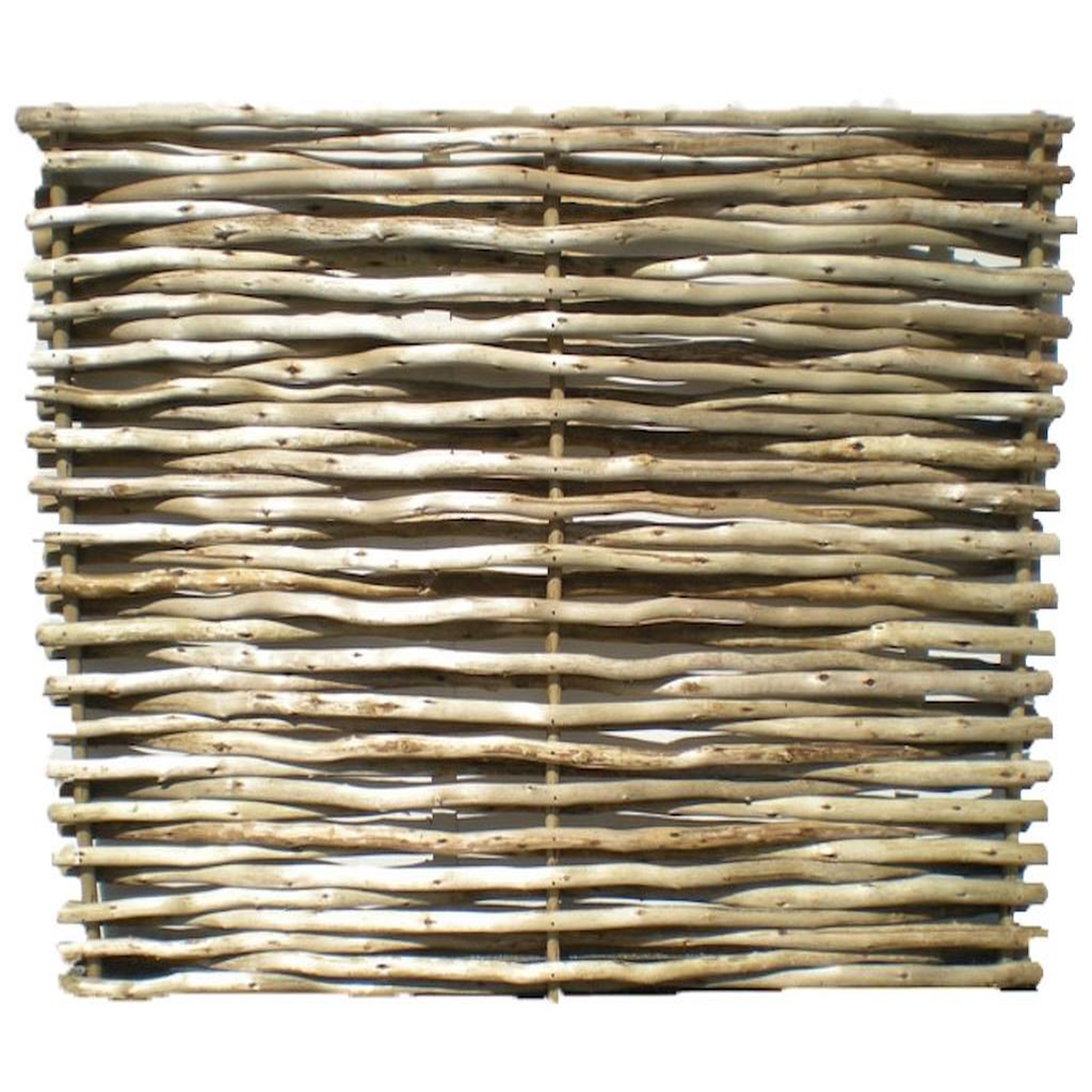 Jany Panneau bois eucalyptus tressé - 180 x 120 cm - Bois poli - Homologué piscine - Fabrication européenne