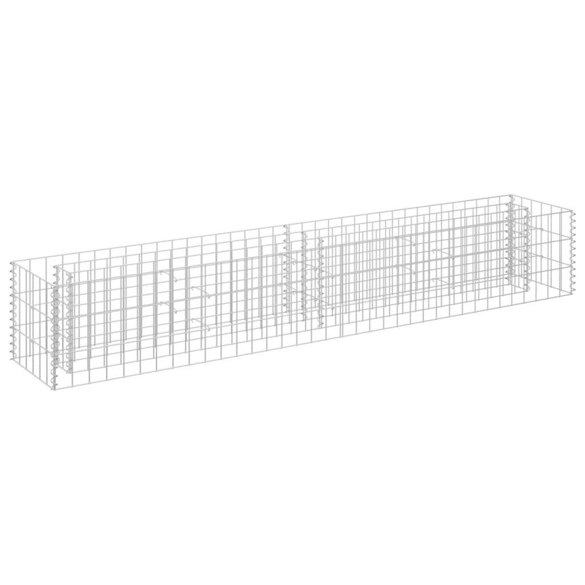 VIDAXL Lit sureleve a gabion Acier galvanise 180x30x30 cm