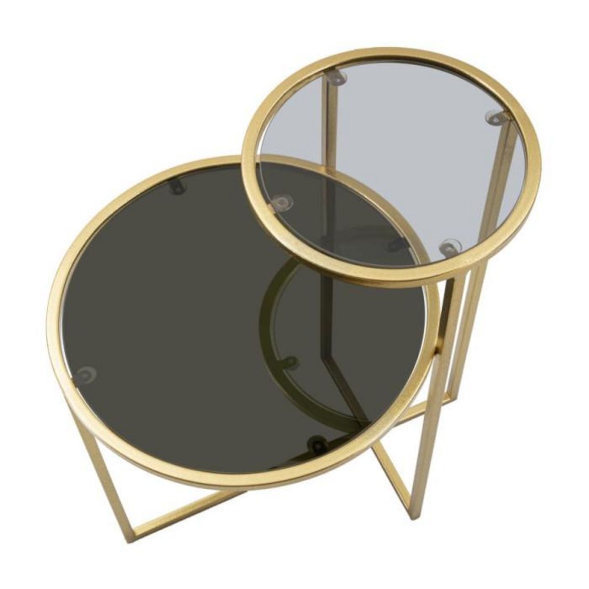 Paris Prix Table d'Appoint Double Plateaux  Level  60cm Or