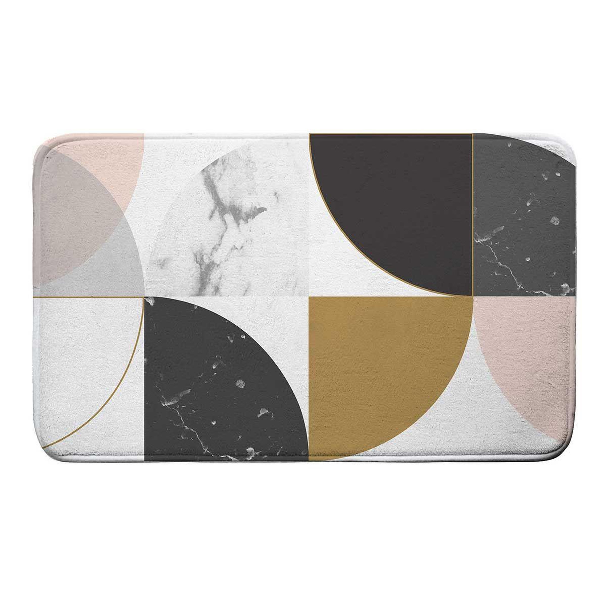 Douceur d'Intérieur Tapis de bain  geomarbre  45x75cm rose