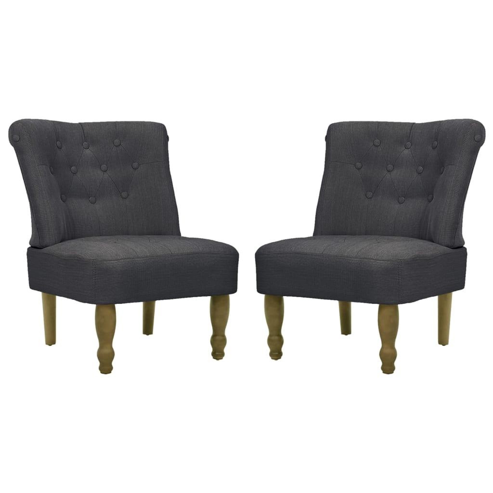 Voir la diapositive 2 : VIDAXL Chaises en style français lot de 2 gris tissu