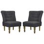 Voir la diapositive 2 : VIDAXL Chaises en style français lot de 2 gris tissu