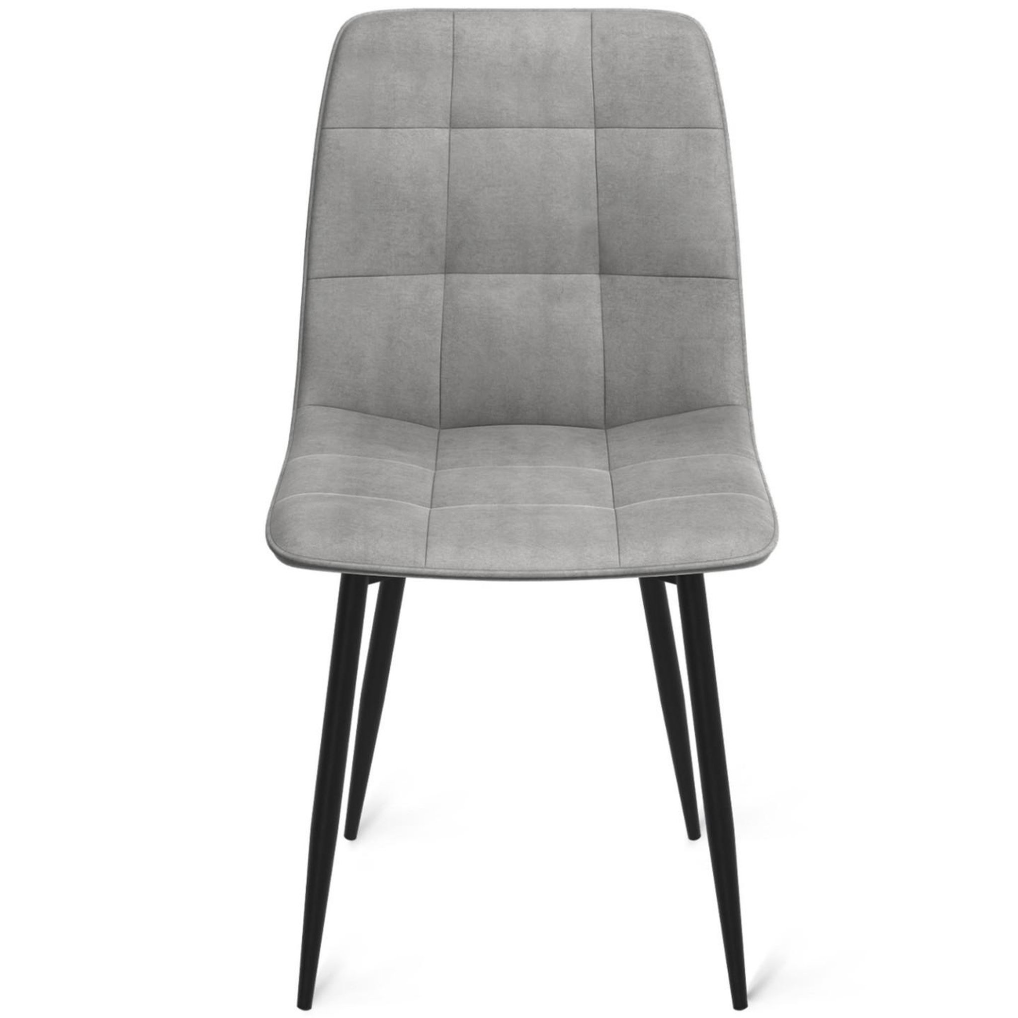 Voir la diapositive 4 : ID MARKET Lot de 6 chaises mila en velours gris clair pour salle à manger