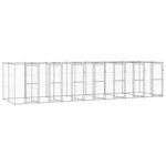 VIDAXL Chenil exterieur Acier galvanise 16,94 m²