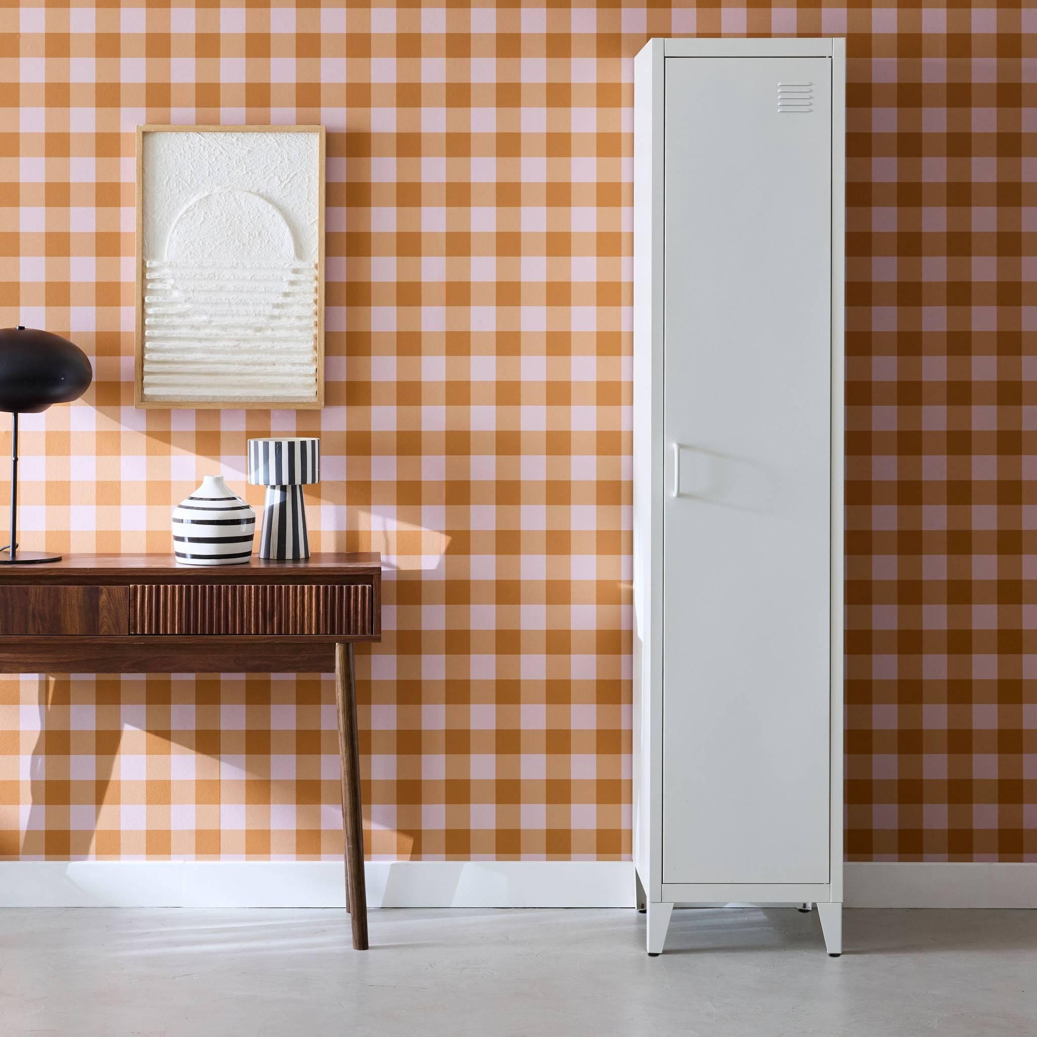 Voir la diapositive 3 : SWEEEK Armoire chambre industrielle métal, 4 espaces de rangement