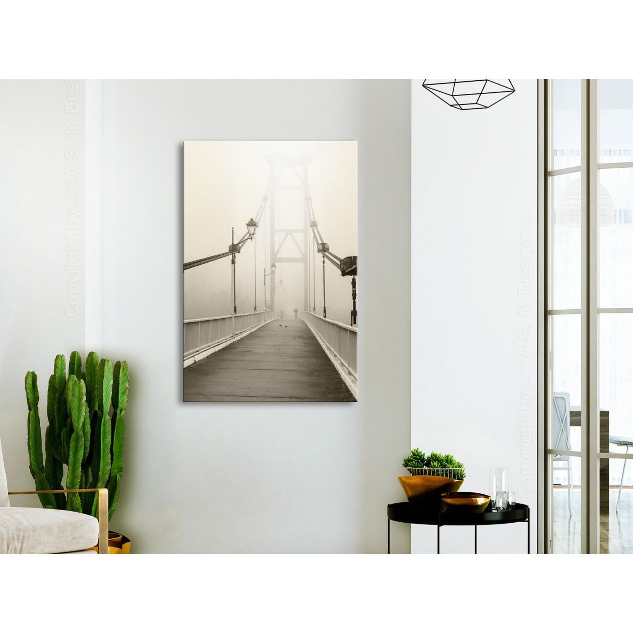 Voir la diapositive 2 : Paris Prix Tableau imprimé  bridge in the fog