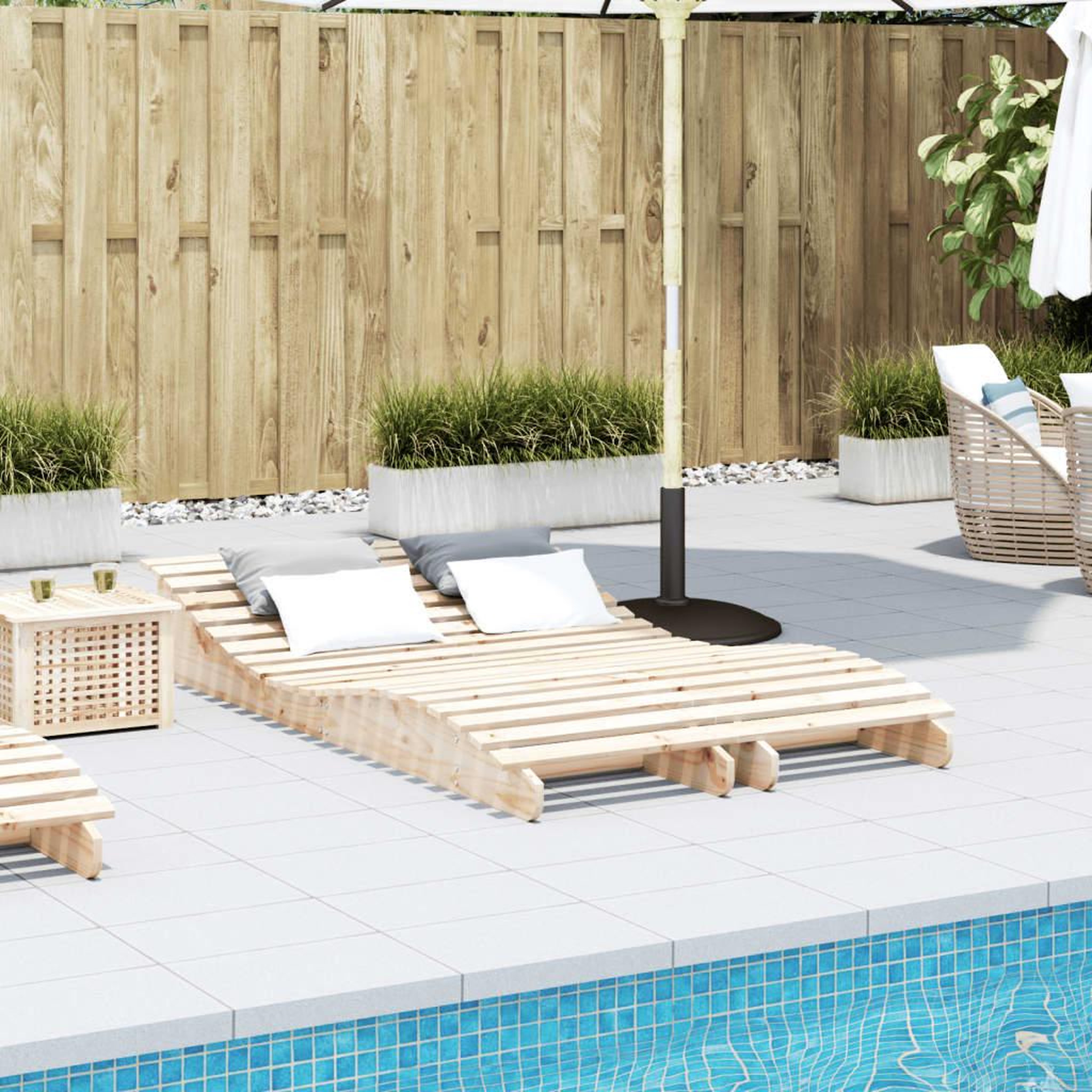 Voir la diapositive 3 : VIDAXL Chaises longues lot de 2 205x60x31,5cm bois massif de pin