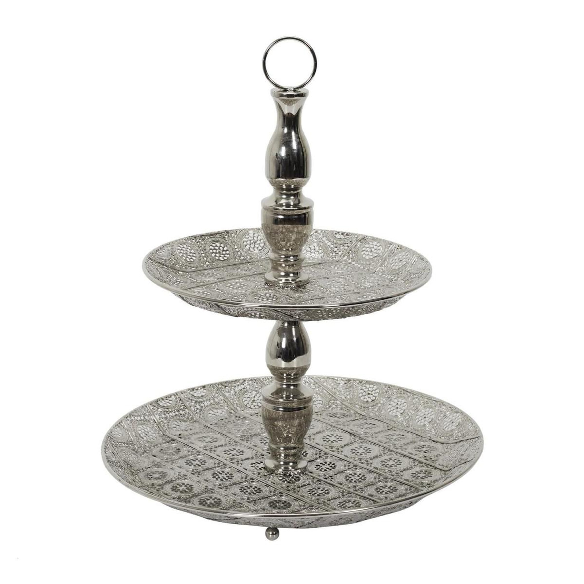 The Home Deco Factory Plateau de Présentation  Mirage  49cm Argent