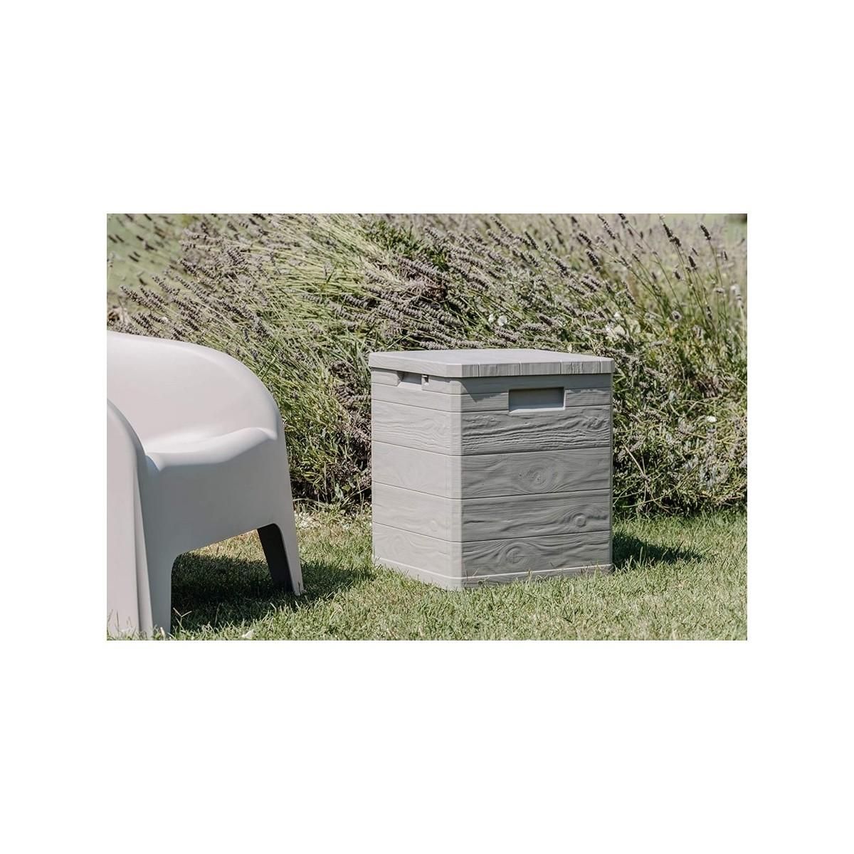 KZ GARDEN Coffre de jardin 90L WOODY'S 42xP44xH50 cm Résine