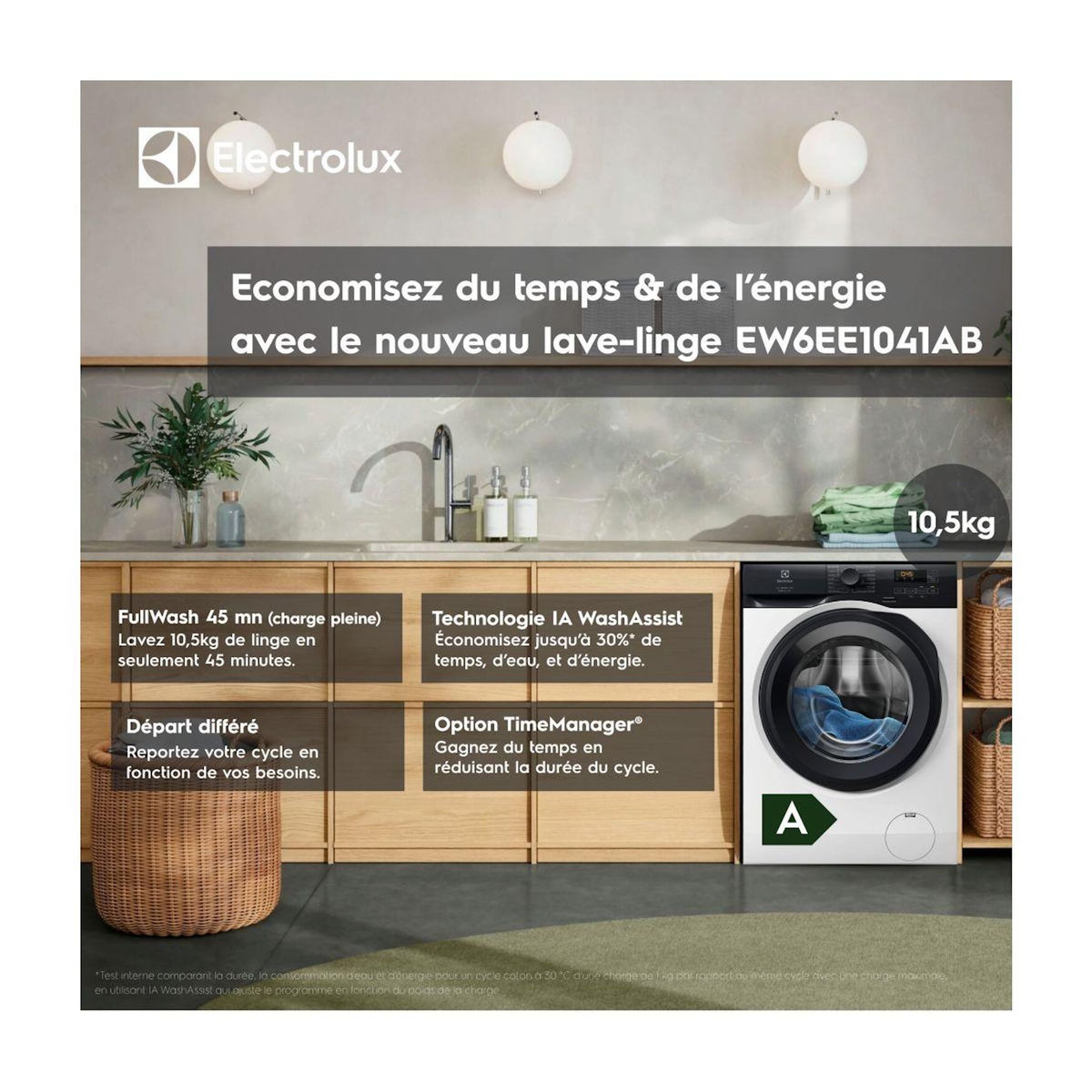 ELECTROLUX Lave linge hublot EW6EE1041AB